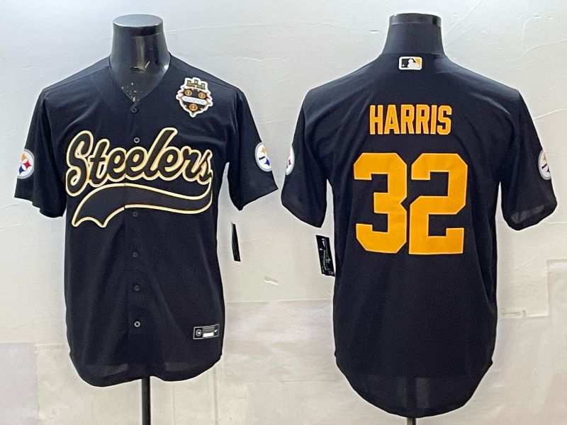 Men 2025 Pittsburgh Steelers #32 Harris black 3th generation Joint Name Nike Limited NFL Jersey style 05->pittsburgh steelers->NFL Jersey